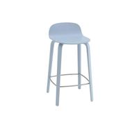 Tabouret de Bar Muuto Visu avec Base en Bois H65 Bleu Clair