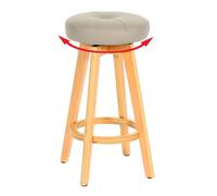 Tabouret de bar Navan, chaise de bar tabouret de bar, bois similicuir pivotant taupe, pieds clairs