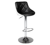 Tabouret de bar noir et blanc JASPER Noir G