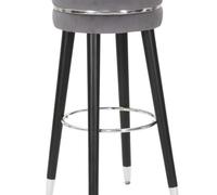 Tabouret de bar en tissu Paris 35 x 74 cm gris.