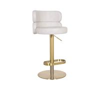 Tabouret de Bar pivotant à Dossier Haut, réglable en Hauteur, en Cuir et Acier Inoxydable, pour comptoir de Cuisine, café, Bistro, fabriqué en Chine