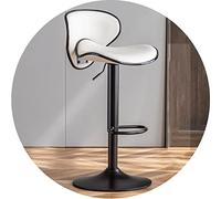 Tabouret de Bar pivotant et réglable - Chaise Moderne en métal avec Dossier Papillon, revêtement en Cuir PU imperméable, Hauteur 60-80 cm, idéale pour la Maison et Les Salons de beauté, Marron