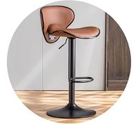 Tabouret de Bar pivotant pour Salon de beauté - Moderne et réglable, Dossier Papillon en métal, revêtement en Cuir PU imperméable, Hauteur 60-80 cm, pour la Maison et Les Salons, Marron