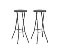 vidaXL Tabouret de bar pliable 2 pcs. HDPE et acier brun aspect rotin