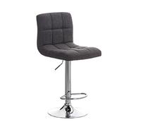 Tabouret de Bar Réglable en Hauteur Peru Tissu I Chaise Haute avec Dossier et Assise Pivotante I Sičge Rembourrée Repose-Pied Ergonomique, Couleur:Gris Clair