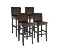Tabouret de bar rembourré avec dossier Ensemble de 4 pièces marron