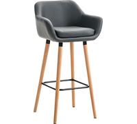 Tabouret de bar - style fauteuil - confort d'assise pendant des heures - similicuir - gris