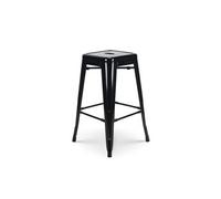 Kosmi Tabouret de Bar Style Industriel Noir Brillant - Hauteur 66 cm