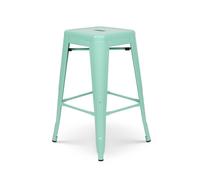 Tabouret de bar style industriel vert clair brillant - Hauteur 66cm