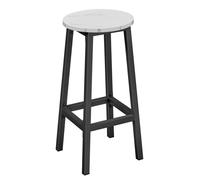 Tabouret de bar - Tabouret cuisine avec repose-pieds - Chaise de bar - Ø 32 × H 65 cm - Charge 100 kg - Effet marbre / noir