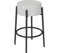 Tabouret de bar - Tabouret de comptoir/tabouret de cuisine - Hauteur d'assise 68 cm - Rembourré - Avec repose-pieds - Structure métallique - Design moderne - Montage - Gris