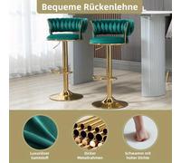 Tabouret de bar – Tabouret haut – Chaise de cuisine – Tabouret de comptoir – Ensemble de tabourets de bar – Rotation à 360 degrés – Rembourrage confortable