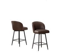 Tabouret de bar - Tabouret - Tabouret de comptoir - Tabouret de cuisine - Lot de 2 - Assise en similicuir avec mousse à mémoire de forme