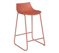 Atmosphera - Tabouret de Bar Otac Rose Terracotta, H 82 cm, Piètement Métal avec Repose-Pieds - pour Cuisine, Îlot Central, Chaise Haute