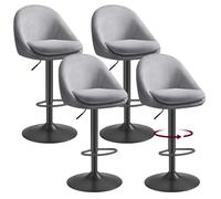 Tabouret de Bar - VASAGLE - Lot de 4 - Réglable - Pivotant - Gris Tourterelle