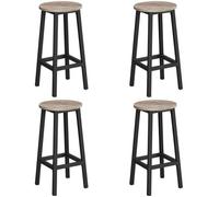 Tabouret de Bar - VASAGLE - Lot de 4 - Siège Haut - Cadre en Métal - Grège et Noir Classique