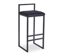 Tabouret de Bar Velours ""Dakota"" 80cm Noir