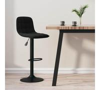 Tabouret de Bar Velours Noir avec Base Acier Chromé, Réglable et Pivotant | Levage à gaz, repose-pied intégré, rotation 360°, capacité 110 kg, pour bar ou salle à manger