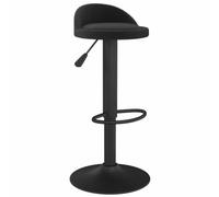 Tabouret de Bar Velours Noir, Réglable en Hauteur, Base Acier, Rotation 360 | Levage à gaz fluide, repose-pied intégré, support 110 kg, style moderne, velours doux, usage maison café