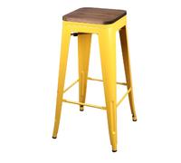 Tabouret de bar vintage Liv - H. 77 cm - Jaune