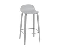 Tabouret de Bar Visu m. Base en Bois Gris H88.5