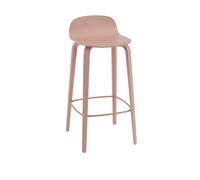Tabouret de Bar Visu m. Base en Bois Tan Rose H88.5