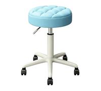 Tabouret de Bureau a roulettes Ergonomique Reglable en Hauteur 47-64 cm | Multifonctionnel Tabouret a Roulettes Professionnel pour Coiffeuse, Tabouret Assis Debout, pour Entrepôts et Magasin(Blue)
