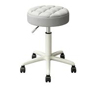 Tabouret de Bureau a roulettes Ergonomique Reglable en Hauteur 47-64 cm | Multifonctionnel Tabouret a Roulettes Professionnel pour Coiffeuse, Tabouret Assis Debout, pour Entrepôts et Magasin(Chrome)
