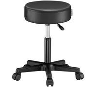 Tabouret de bureau pivotant 360° hauteur réglable 46-60 cm avec roulettes siège