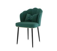 Tabouret De Chaises De Vanité Moderne For Chaises De Salle De Maquillage, | Chaises de salle à manger rembourrées, avec dossier en coque et pieds en métal,(Green+black Legs)