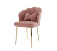 Tabouret De Chaises De Vanité Moderne For Chaises De Salle De Maquillage, | Chaises de salle à manger rembourrées, avec dossier en coque et pieds en métal,(Bean Color+gold Legs)