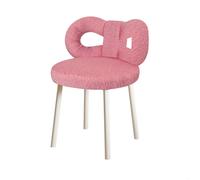 Tabouret de coiffeuse avec dossier en nœud papillon, chaise de maquillage, coussinets réglables, sans accoudoirs,rose