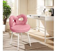 Tabouret de coiffeuse avec nœud papillon - CREMLANK - Chaise de maquillage - Acier carbone - Moderne - Robuste -37X37X46CM - ROSE