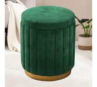 Tabouret de Coiffeuse avec Rangement, Repose-Pieds de Coiffeuse crème, Banc à Couvercle Amovible pour Salle de Maquillage Salon, Compact - 44 x 34 cm