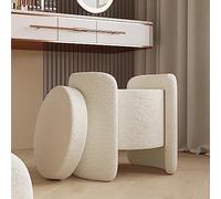 Tabouret de coiffeuse en fausse fourrure avec rangement, pouf moderne Sherpa ottoman pour chambre à coucher, salon, coussin d'assise confortable sans accoudoirs
