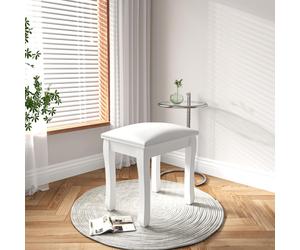 Tabouret de coiffeuse Fortuna Lai Square, banc de maquillage en coton hautement élastique, tabouret de piano rembourré moderne pour salle de maquillage, salle de bain, salon, pouf, pieds blancs incurv