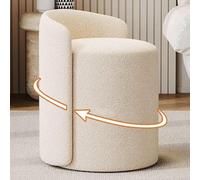 Tabouret de coiffeuse pivotant à 360° avec dossier bas pour chambre à coucher, salon, entrée