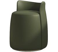 Tabouret de coiffeuse rond avec repose-pieds ottoman pour chambre à coucher, chaise de maquillage en cuir synthétique doux, assise d'appoint peu encombrante