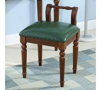 Tabouret de coiffeuse, tabouret de piano vintage, chaise de chambre ergonomique avec pieds en bois massif, siège rembourré confortable, adapté aux chambres, salons, entrées walnut legs - green