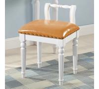 Tabouret de coiffeuse, tabouret de piano vintage, chaise de chambre ergonomique avec pieds en bois massif, siège rembourré confortable, adapté aux chambres, salons, entrées white legs - yellow