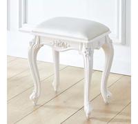 Tabouret de coiffeuse vintage capitonné antique pour coiffeuse, design sans accoudoirs avec détails sculptés, installation facile