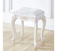 Tabouret de coiffeuse vintage capitonné antique pour coiffeuse, design sans accoudoirs avec détails sculptés, installation facile
