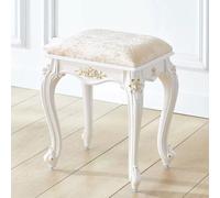 Tabouret de coiffeuse vintage capitonné antique pour coiffeuse, design sans accoudoirs avec détails sculptés, installation facile