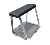 Tabouret de de manucure roulant avec base à, Black | Unité roulante à cadre métallique avec dessus rembourré pour station de salon et utilisation quotidienne à