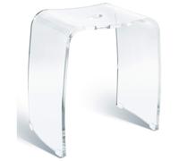 Tabouret de douche acrylique - Transparent - 43,5 x 45,5 x 27 cm - Avec poignée - Charge max. 180 kg