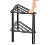 Tabouret de douche d'angle en métal avec espace de rangement – Étanche et antidérapant