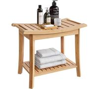 Tabouret de douche HOS-BA-001, 60 x 33 x 46 cm, en bambou