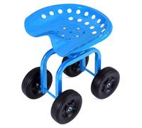 Tabouret de jardin COSTWAY pivotant à 360°, avec roulettes, réglable en hauteur sur 10 cm, siège à roulettes pour le jardinage (jusqu'à 150 kg), larges roues, siège de jardin, siège de jardin à roulet