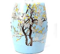 Tabouret de Jardin Décoratif en Céramique, Fleur et Oiseau Peints à la Main | Tabouret de Tambour, Décoration D'Intérrieur, Adapté au Jardin Extérieur, au Salon, à la Terrasse(Color 2)