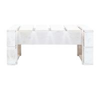 Tabouret de jardin en bois blanc résistant aux intempéries - 60 x 60 x 25 cm - Robuste imprégné - Empilable comme table d'appoint - Repose-pieds pour balcon, terrasse, salon pour se détendre